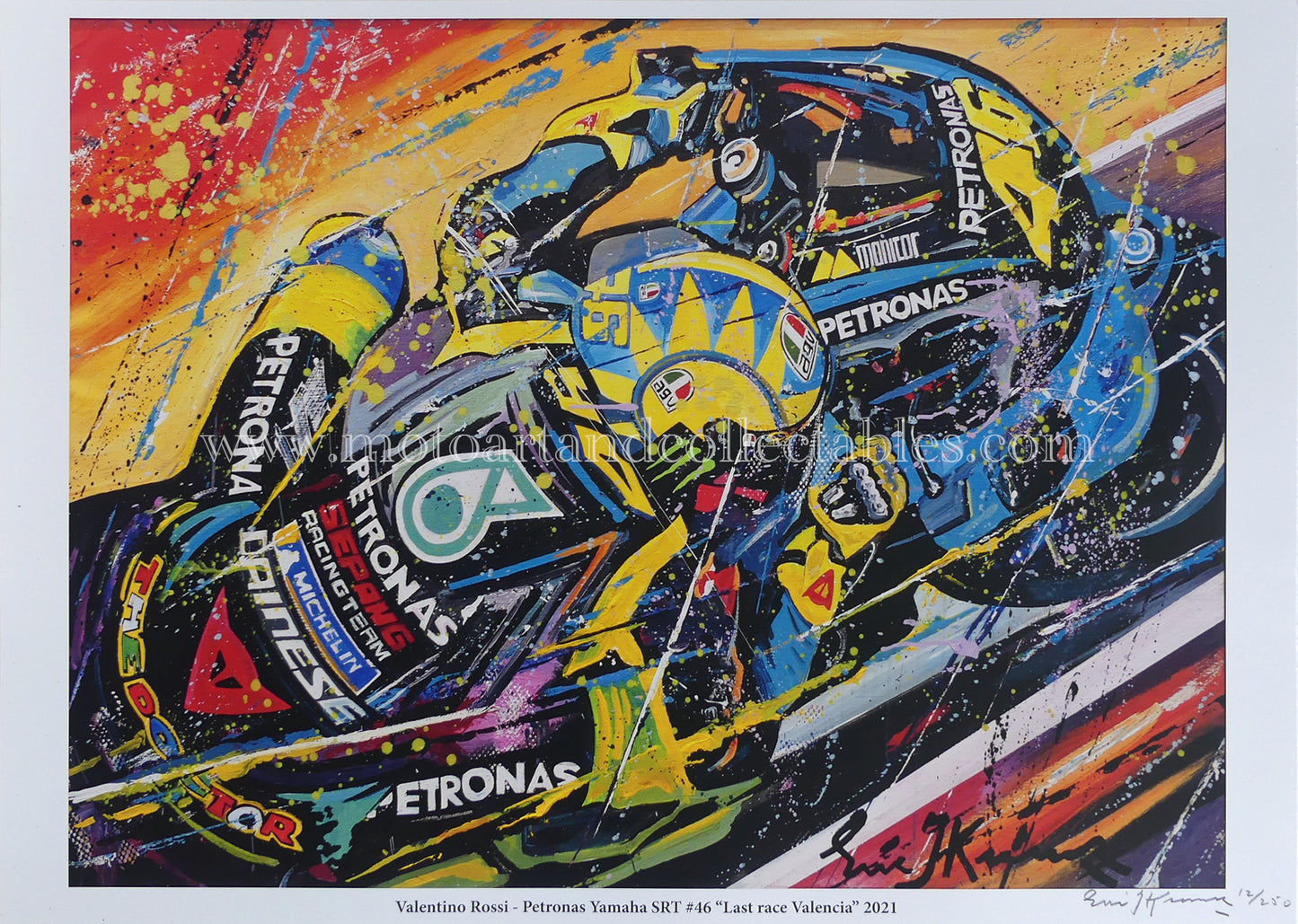 Valentino Rossi – Letztes Rennen in Valencia 2021 – Druck in limitierter Auflage