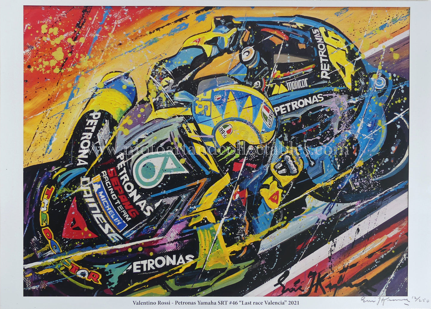 Valentino Rossi – Letztes Rennen in Valencia 2021 – Druck in limitierter Auflage