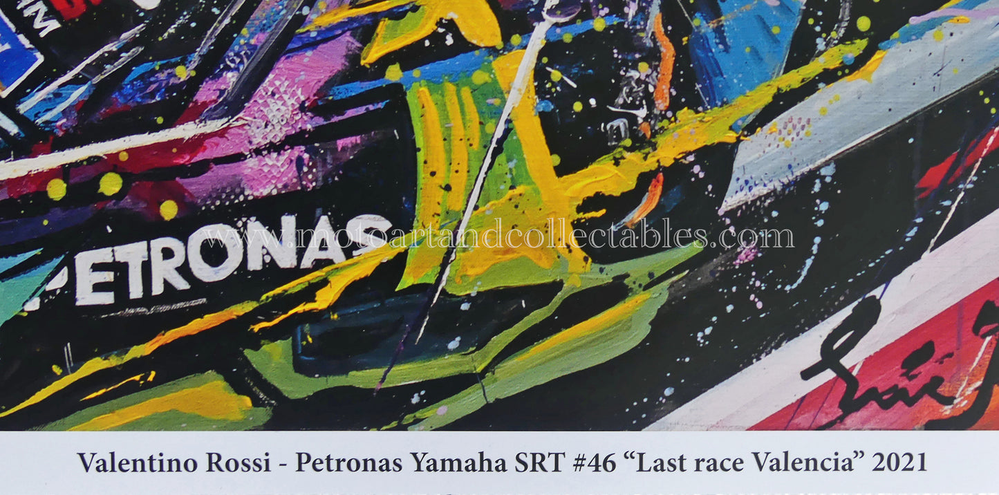 Valentino Rossi – Letztes Rennen in Valencia 2021 – Druck in limitierter Auflage
