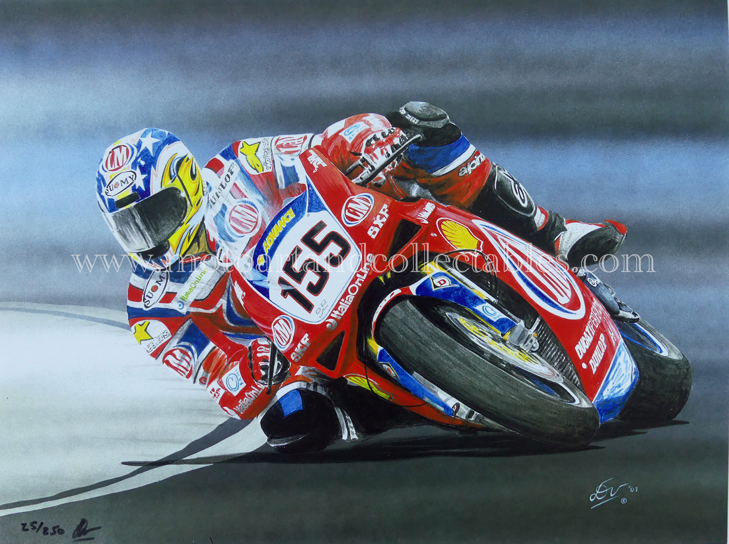 Ben Bostrom #155 Ducati 996R 2001 – Kunstwerk von Diederick De Vries
