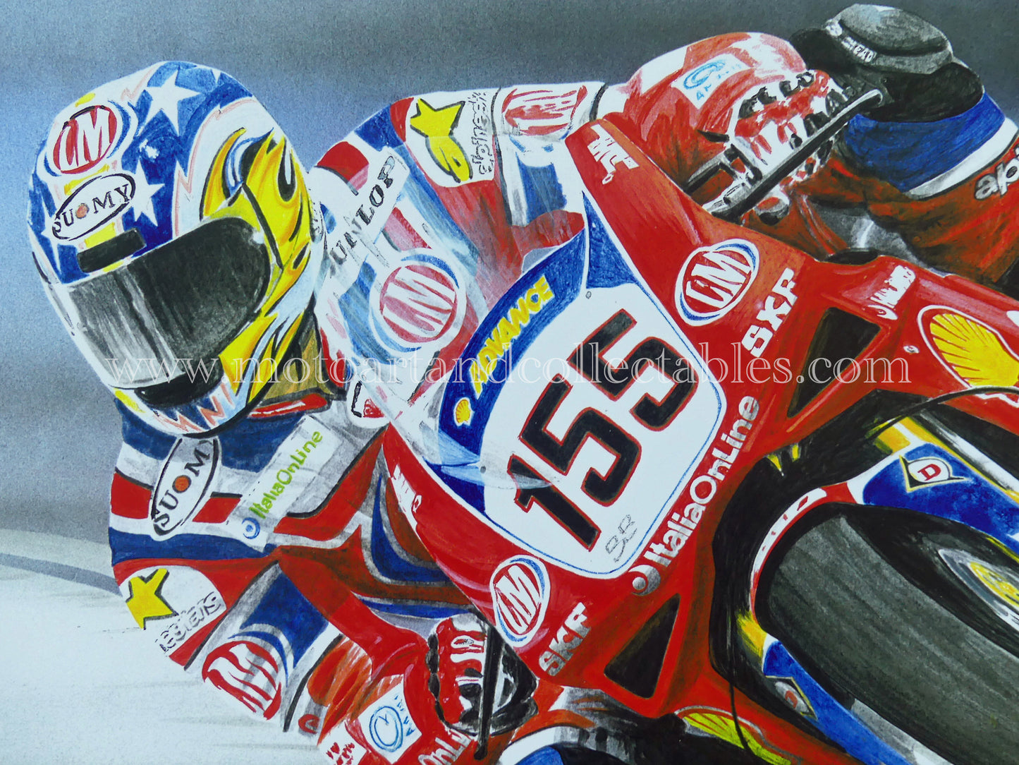 Ben Bostrom #155 Ducati 996R 2001 – Kunstwerk von Diederick De Vries