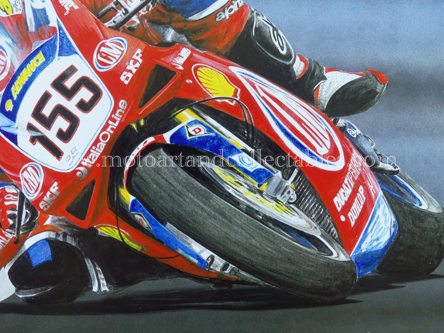 Ben Bostrom #155 Ducati 996R 2001 – Kunstwerk von Diederick De Vries