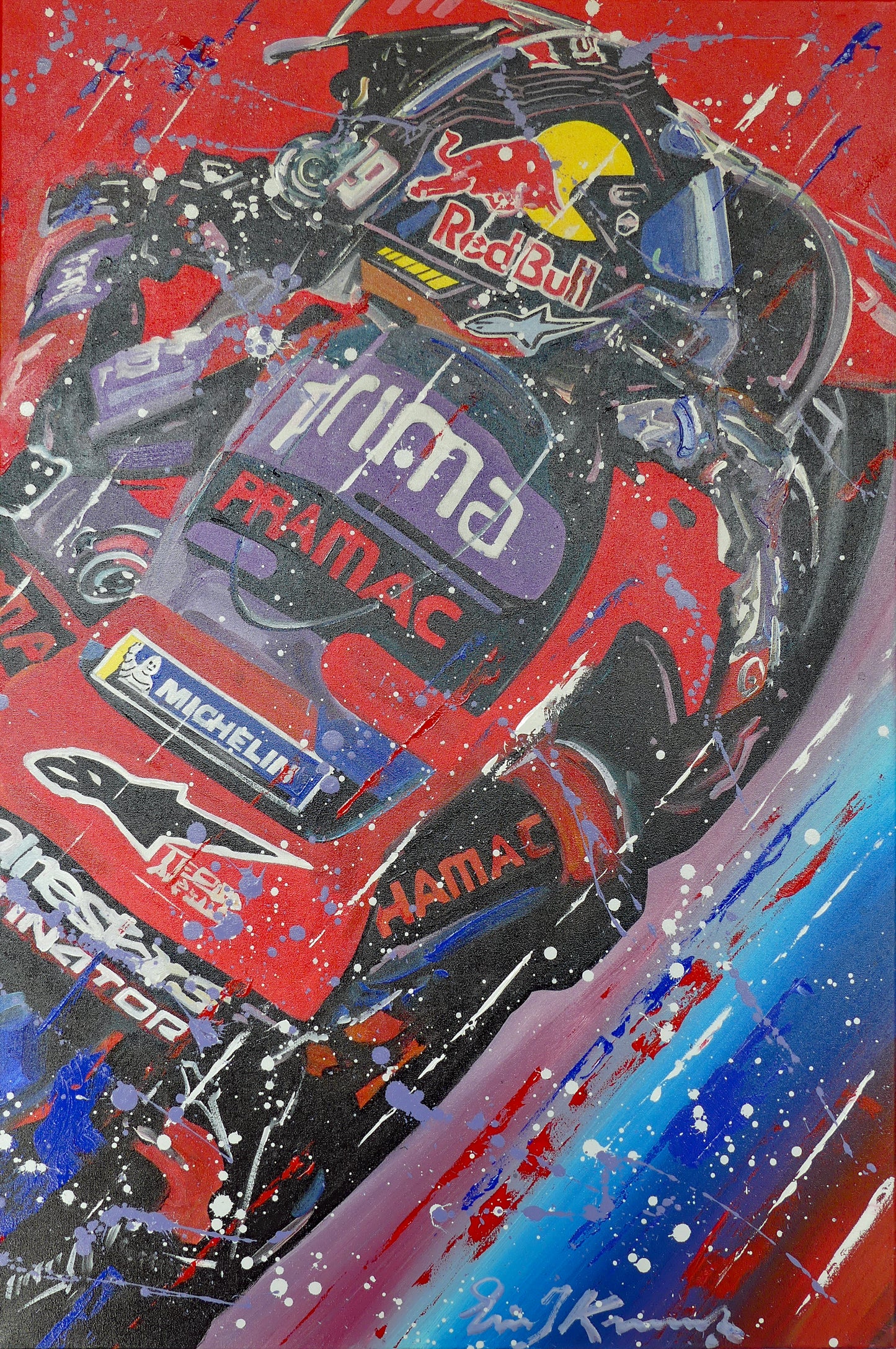 Jorge Martin Prima Pramac Ducati 2024 by Eric Jan Kremer - Origineel kunstwerk