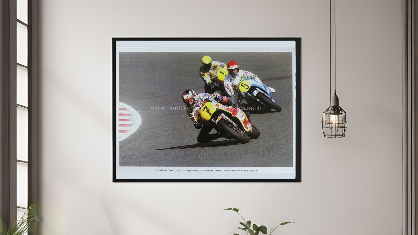 Barry Sheene, Wil Hartog & Kenny Roberts - French GP 1978
