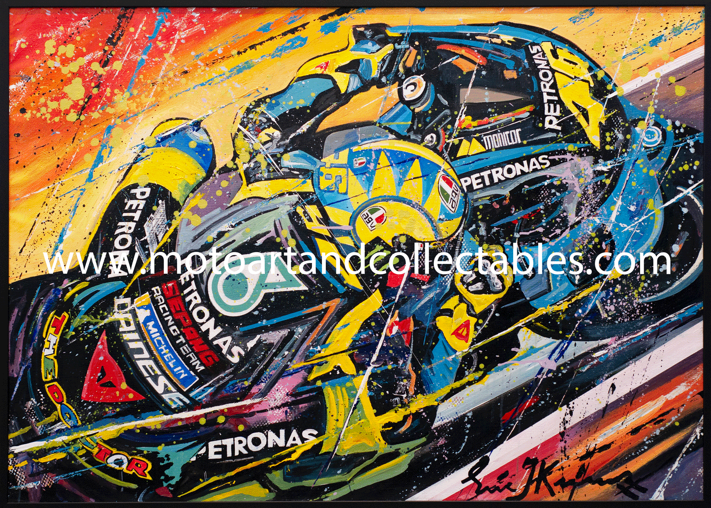 Valentino Rossi - Last race at Valencia 2021 - Original artwork by Eric Jan Kremer