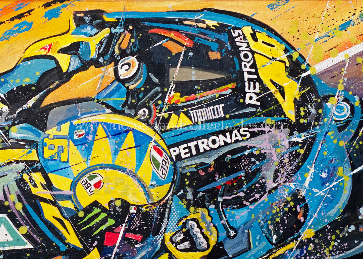 Valentino Rossi - Last race at Valencia 2021 - Original Painting Eric Jan Kremer