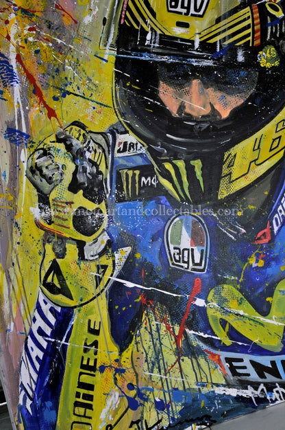 Valentino Rossi - 2015 victory GP of Qatar - Original painting Eric Jan Kremer