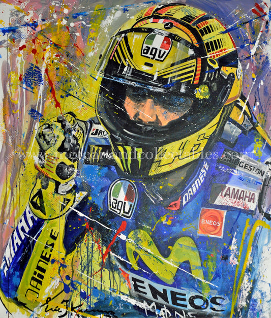 Valentino Rossi - 2015 victory GP of Qatar - Original painting Eric Jan Kremer