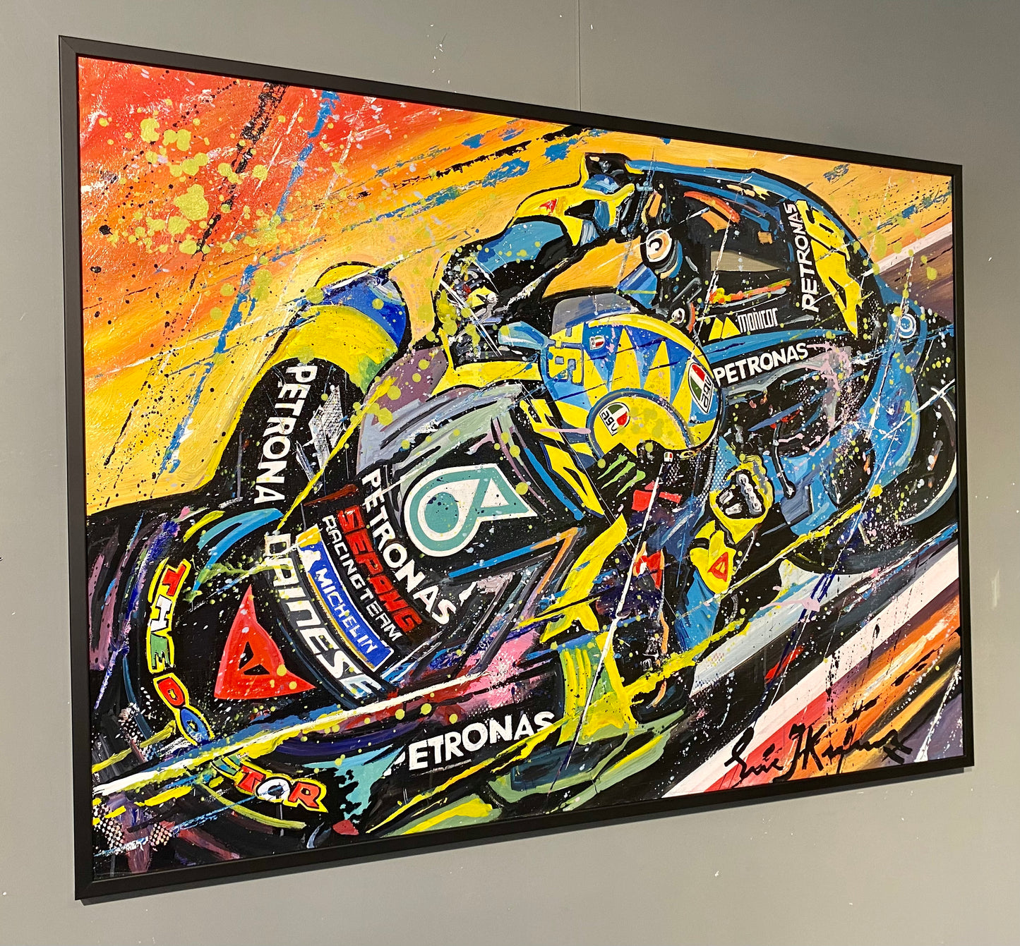 Valentino Rossi - Last race at Valencia 2021 - Original Painting Eric Jan Kremer