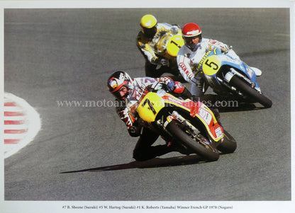 Barry Sheene, Wil Hartog & Kenny Roberts - French GP 1978