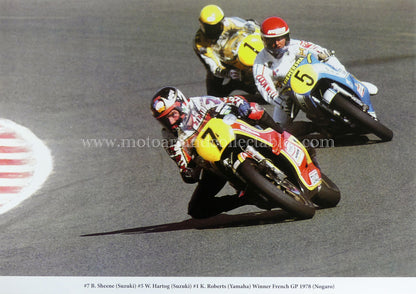 Barry Sheene, Wil Hartog & Kenny Roberts - French GP 1978