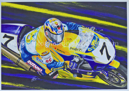 Pierfrancesco Chili #7 Suzuki GSX750R - Artwork by Diederick De Vries