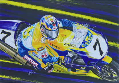 Pierfrancesco Chili #7 Suzuki GSX750R - Artwork by Diederick De Vries