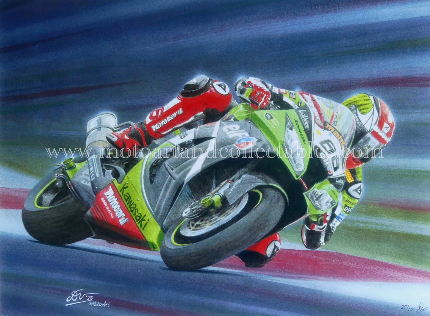 Tom Sykes #66 Kawasaki ZX-10R 2013 - Artwork by D. De Vries