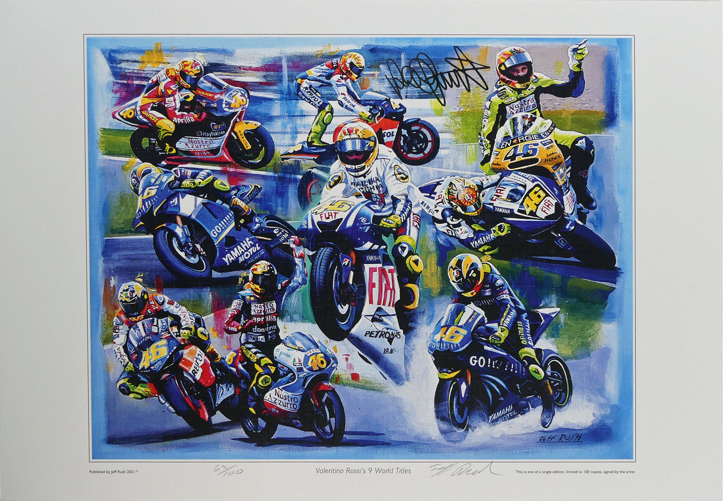 Valentino Rossi - 9 time World Champion - by Jeff Rush