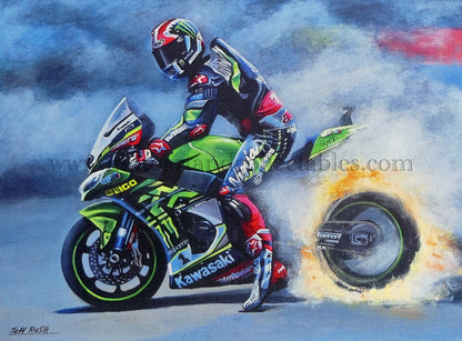 Jonathan Rea "Burning rubber" by Jeff Rush