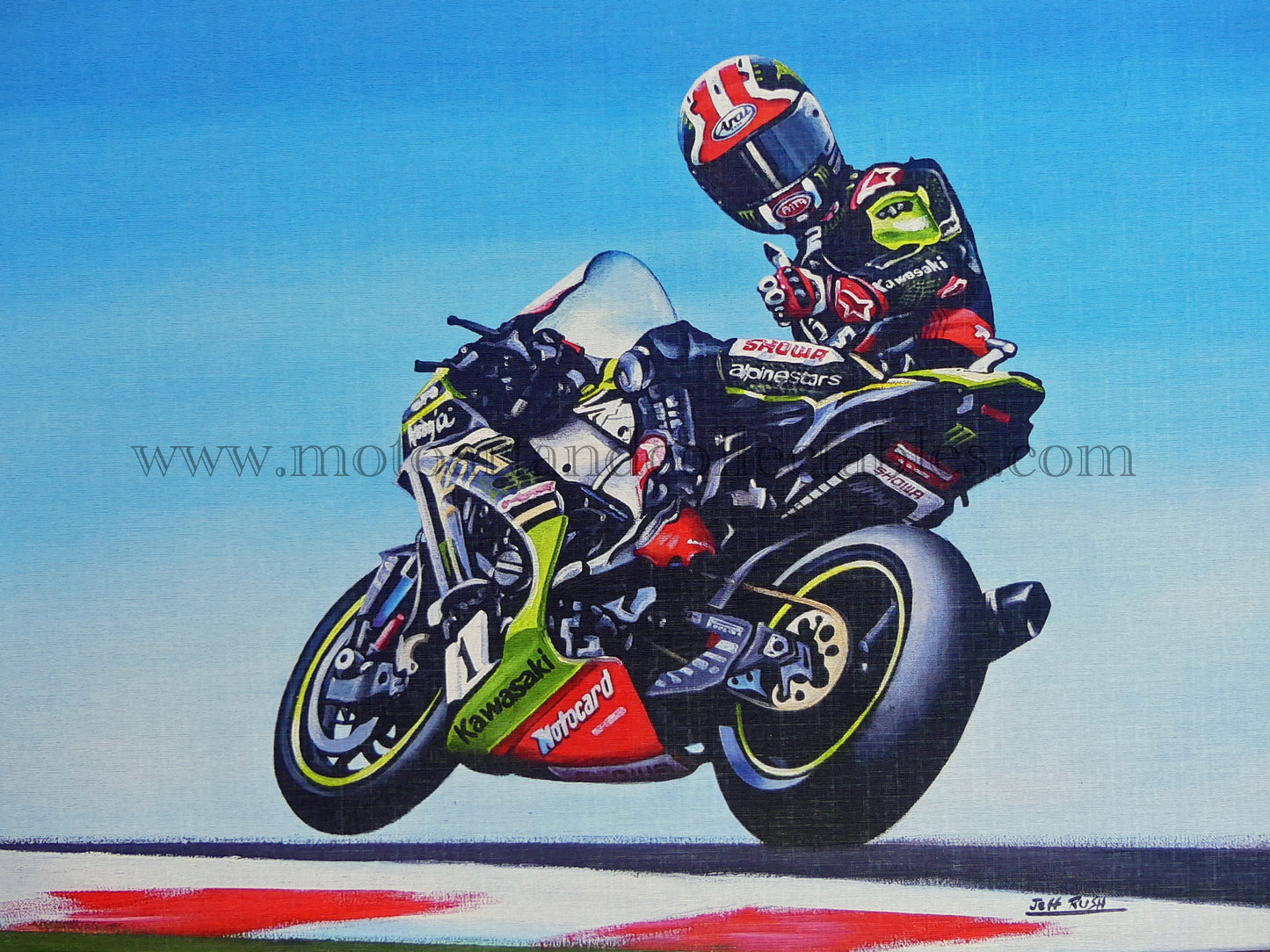 Jonathan Rea "Thumbs up" 6 time World Champion - by Jeff Rush