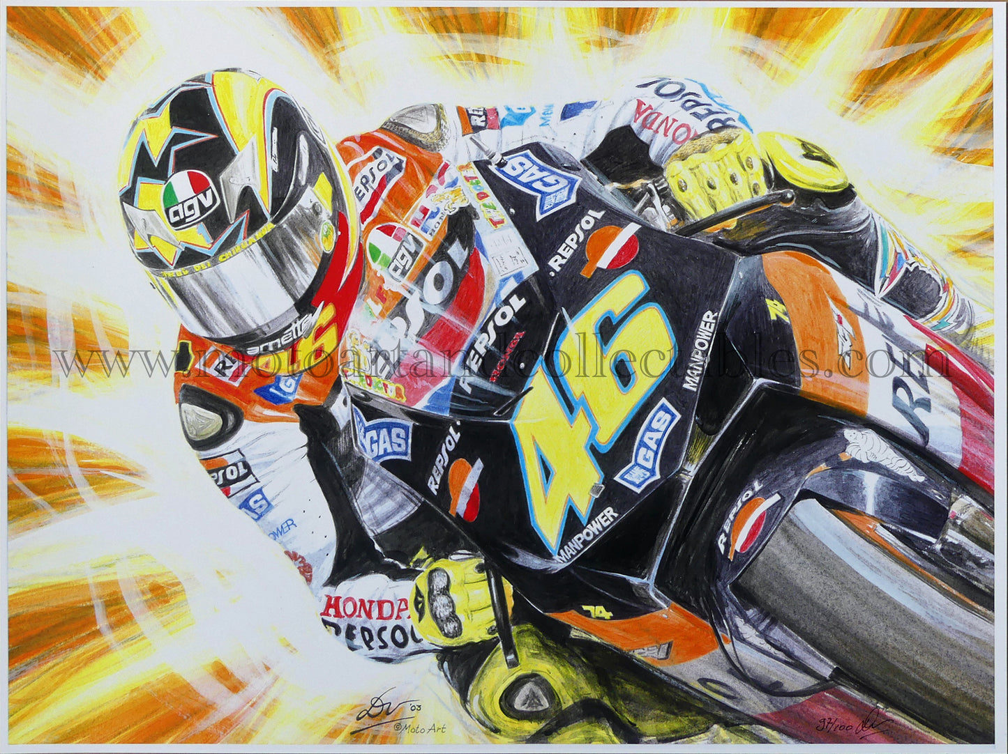 Valentino Rossi #46 Repsol Honda 2003 - by Diederick De Vries