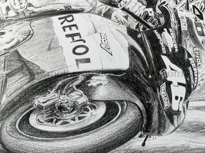 Valentino Rossi #46 Black & White Print - by Diederick De Vries